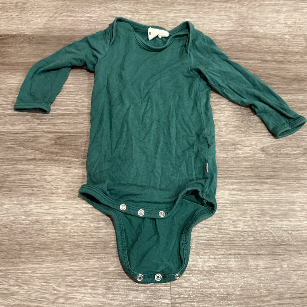 Kyte BABY Forest Green Long-Sleeve One-Piece